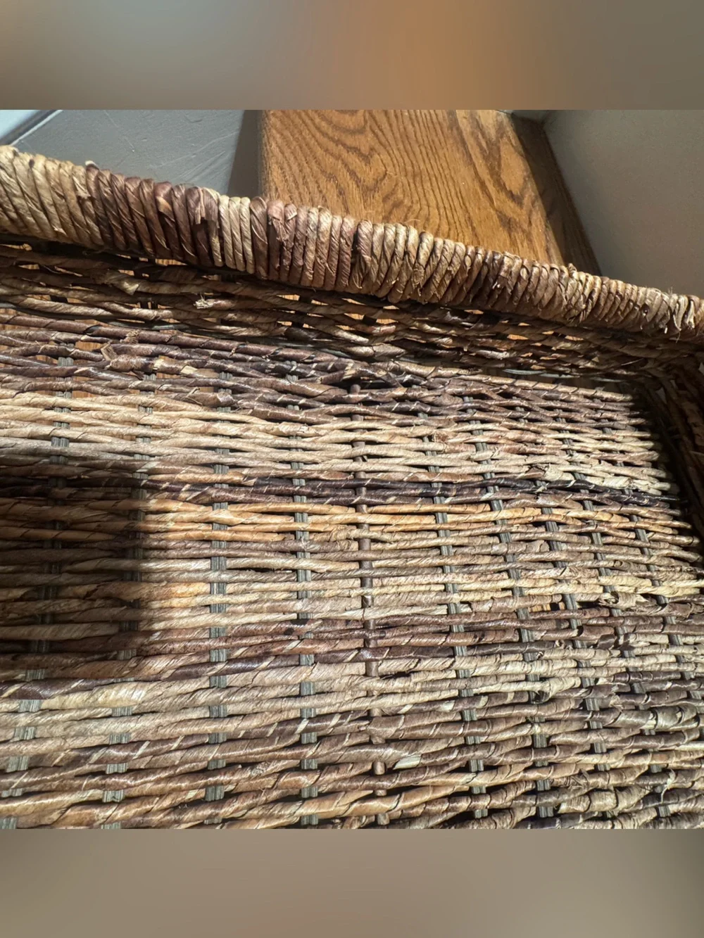 Woven Serving Tray - Brown
